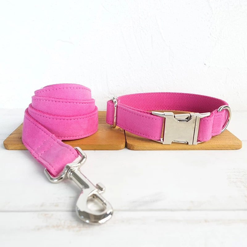 Bright Pink Collar and Leash Set