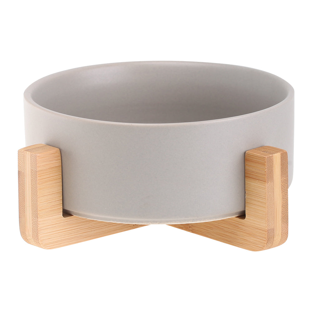 Ceramic Bowl with Wooden Stand