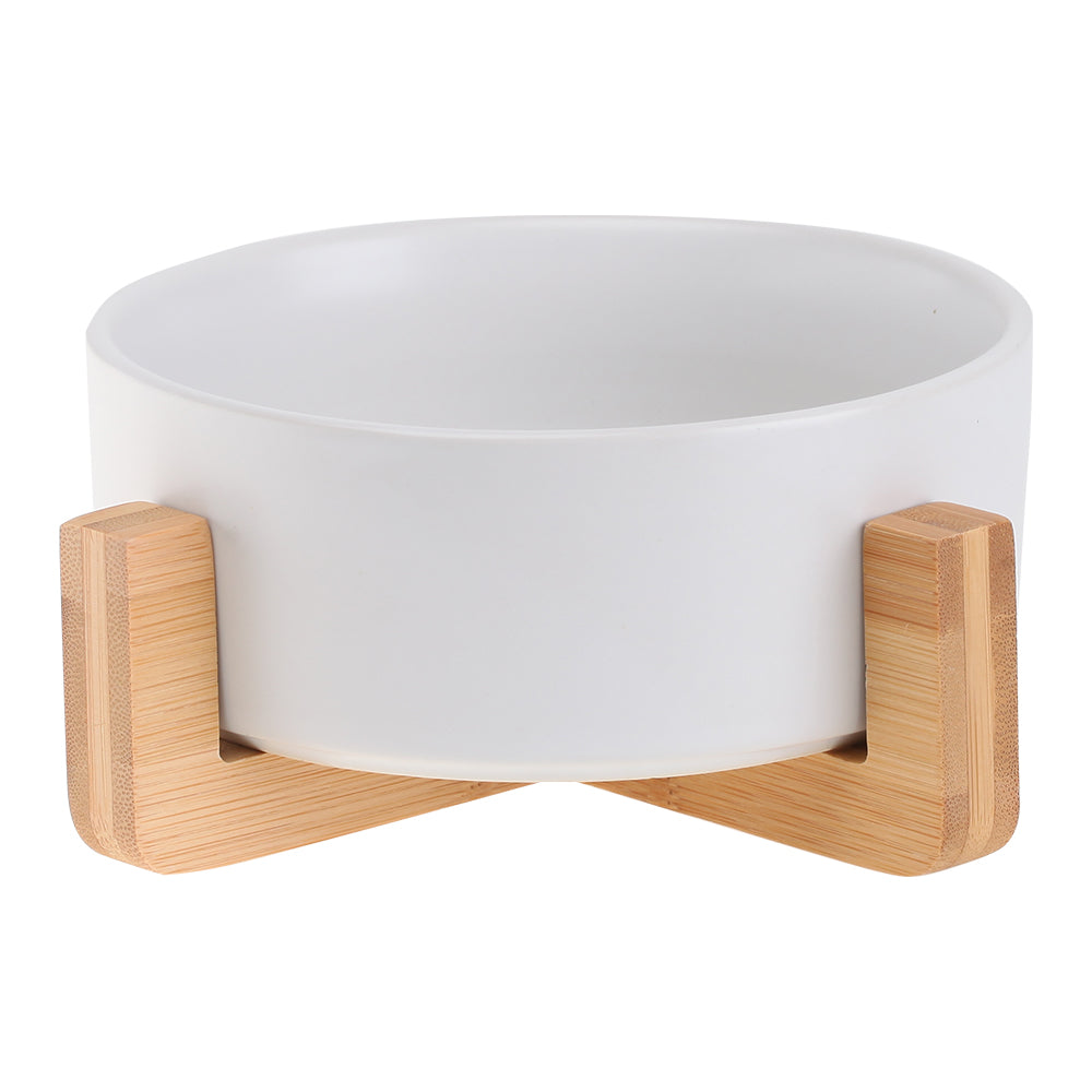 Ceramic Bowl with Wooden Stand