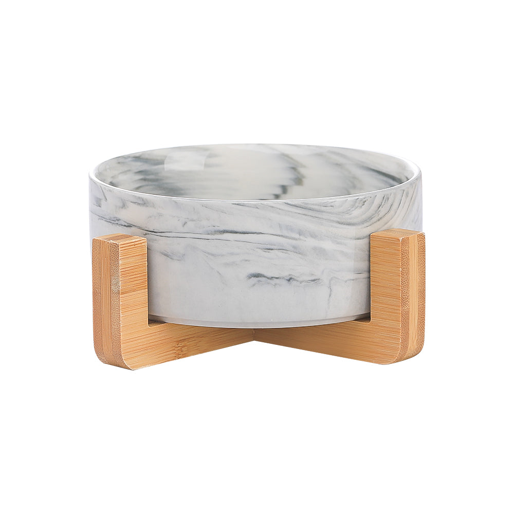 Ceramic Bowl with Wooden Stand