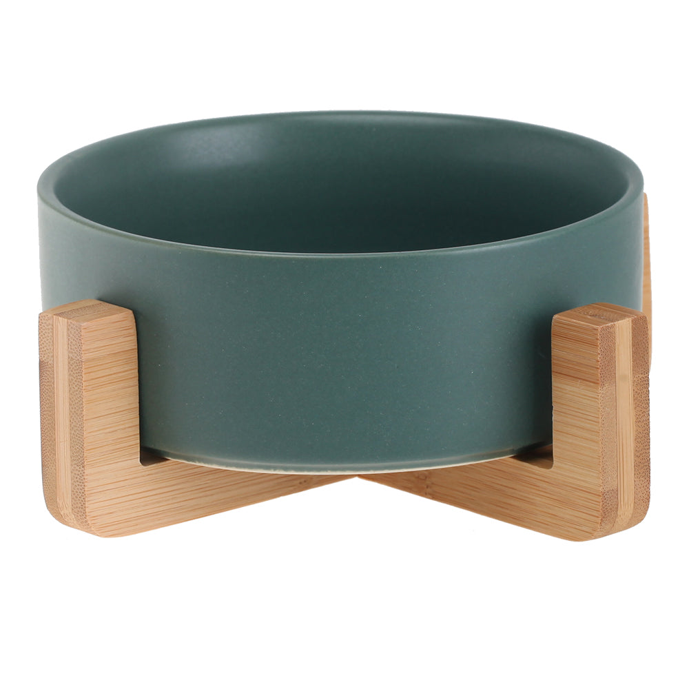 Ceramic Bowl with Wooden Stand