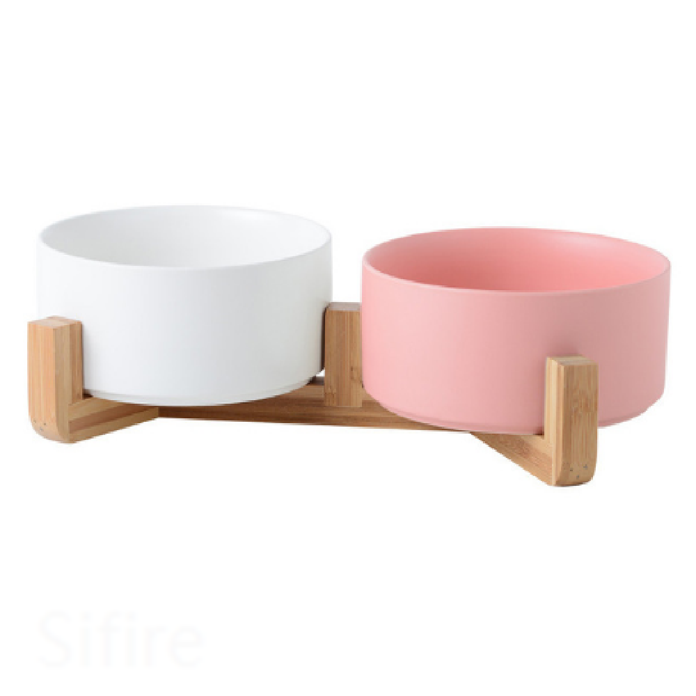 Ceramic Bowl with Wooden Stand