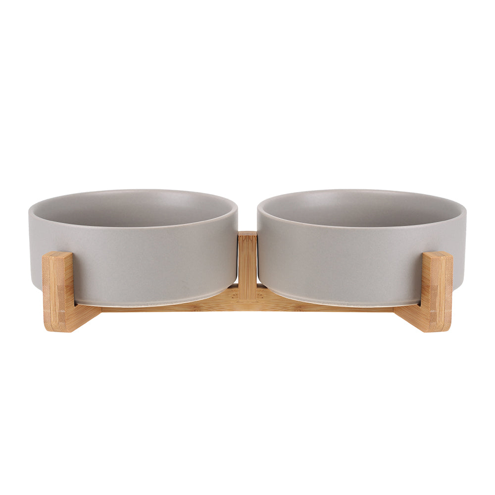 Ceramic Bowl with Wooden Stand