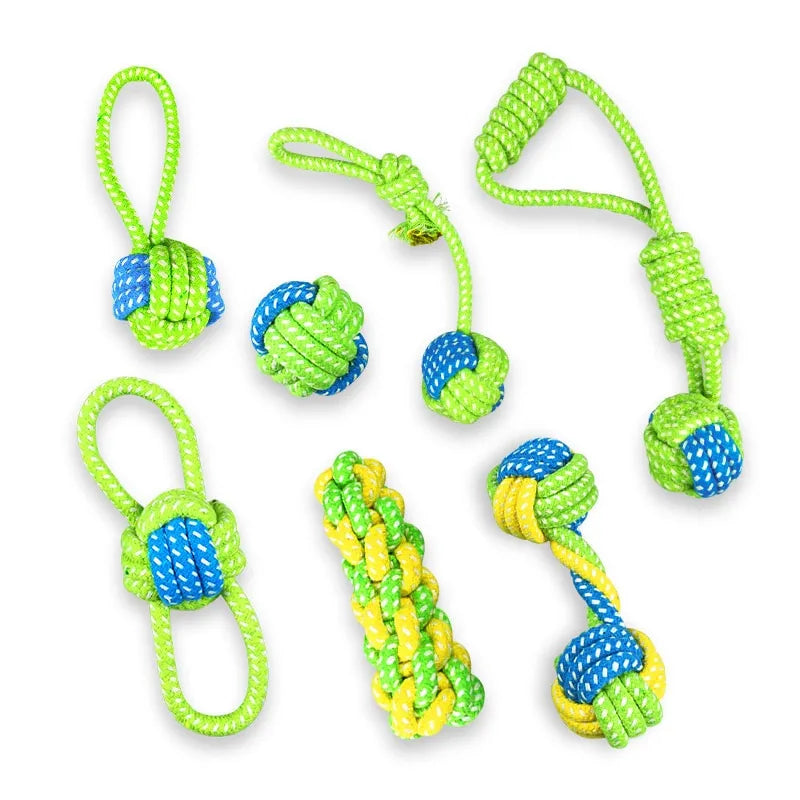 Cotton Rope Toys (7 Different Styles, 7-piece Sets, 9-piece Sets & 13-piece Set)