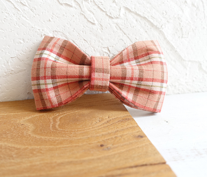 Cute Orange Plaid Bow Tie, Collar and Leash Set for Dogs