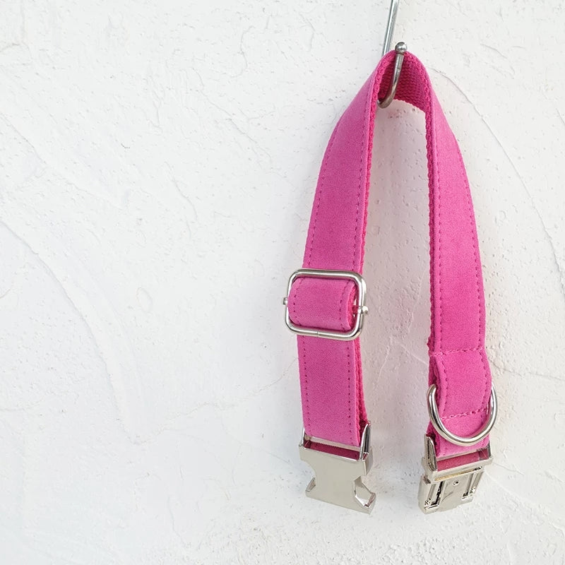 Bright Pink Collar and Leash Set