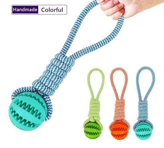 Braid Rope Ball with Treat Dispenser