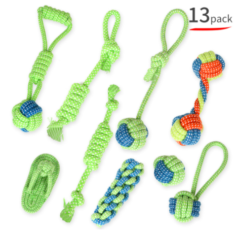 Cotton Rope Toys (7 Different Styles, 7-piece Sets, 9-piece Sets & 13-piece Set)