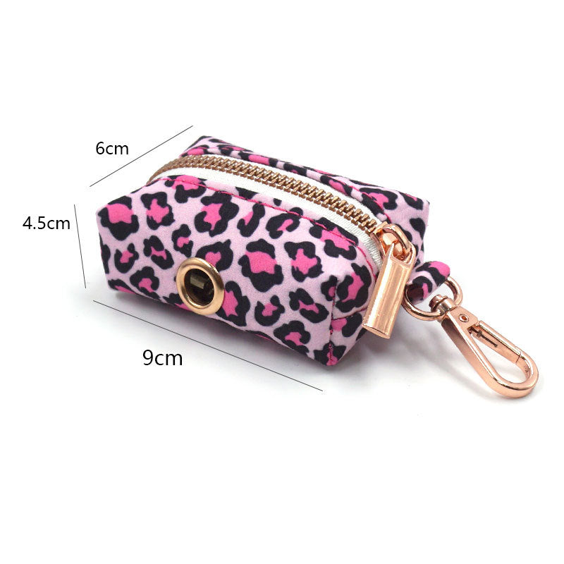 Pink Leopard 5-Piece Set (Bow Tie, Collar, Harness, Leash & Bag Holder)