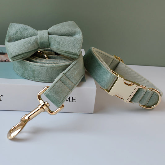 Mint Green Bow Tie, Collar and Leash Set