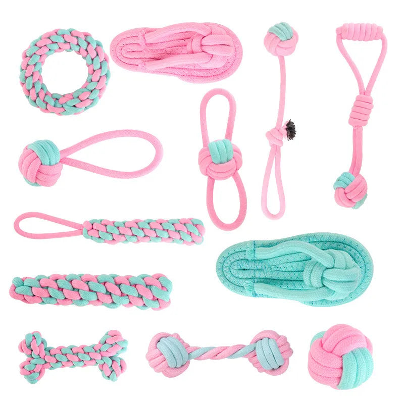 Cotton Rope Toys (12 Different Styles, 5-piece Set & 12-piece Set)